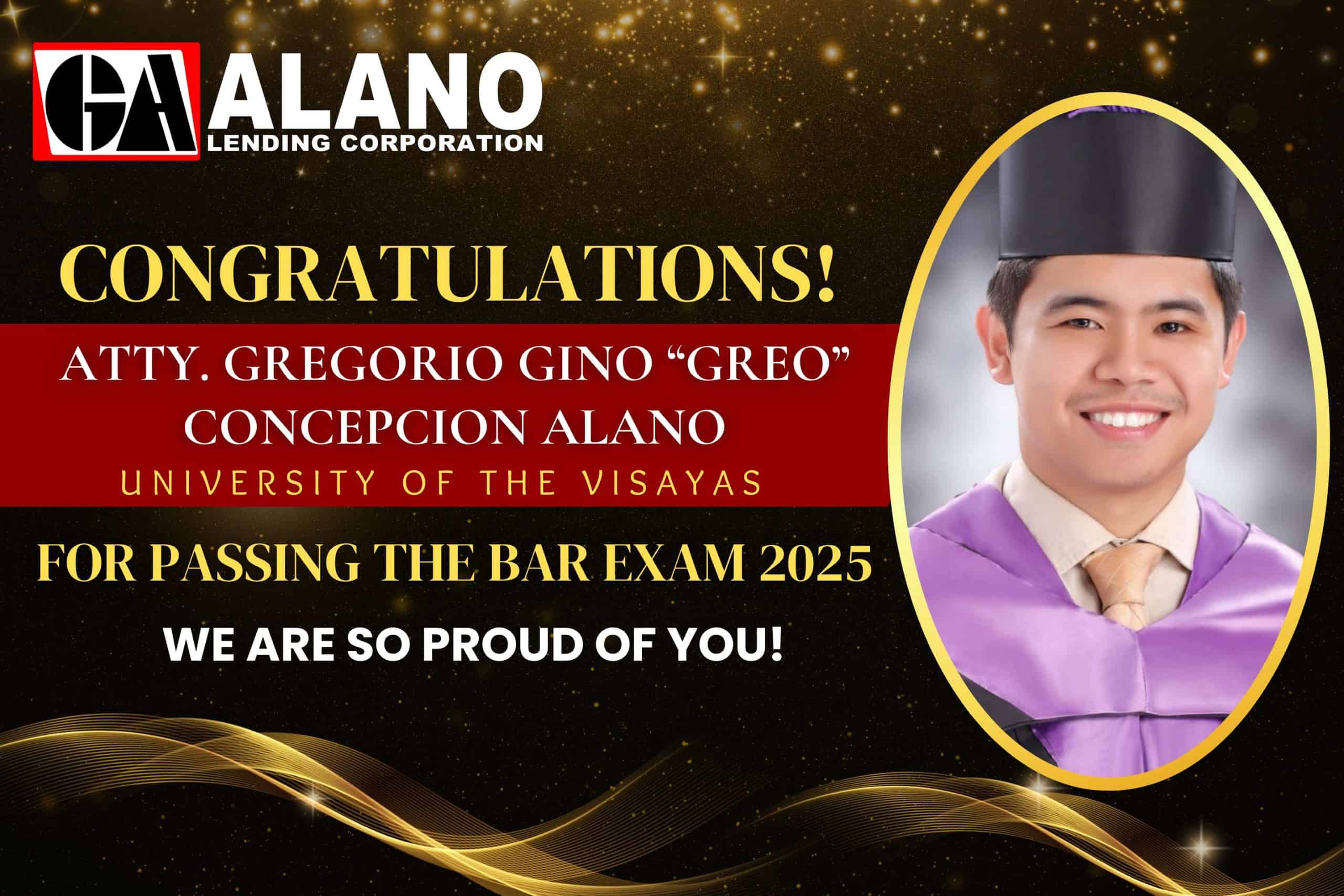 Congratulations, Atty. Gregorio Gino C. Alano!